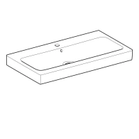 Раковина Geberit iCon 124090000, 90 х 48,5 см, перелив и отверстие под смеситель по центру, белая - Gidratop.ru изображение