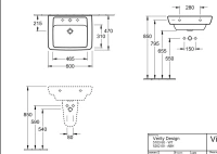 Раковина Villeroy&Boch Verity Design 51036001, 60 х 57 см, подвесная, альпийский белый - Gidratop.ru изображение