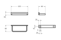 MAXIMA CZR-F-8915A Полотенцедержатель, 204х88 - Gidratop.ru изображение