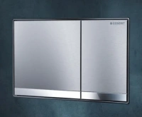 Клавиша Geberit Sigma Type 60 115.640.SI.1, двойной смыв, цинковое литье, стекло белое - Gidratop.ru изображение