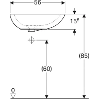 Раковина Geberit Citterio 500.543.01.1, 56 х 40 см, с донным клапаном, белая - Gidratop.ru изображение
