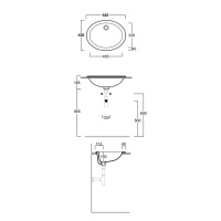 Раковина 55х42 см, без отв., цвет: белый - Gidratop.ru изображение