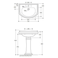 Раковина 73х54 см, 1 отв., цвет: белый - Gidratop.ru изображение