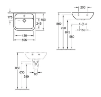 Раковина Villeroy&Boch Omnia Architectura 53735001, 50,5 х 40 см, подвесная, альпийский белый - Gidratop.ru изображение