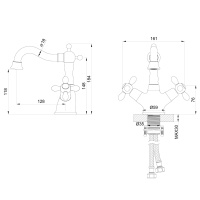 Смеситель для раковины WONZON & WOGHAND RETRO, Брашированное золото (WW-88139020-BG) - Gidratop.ru изображение