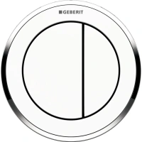 Клавиша смыва Geberit Type 10 дистанционная, клавиша - белая, кольцо - глянцевый хром, 116.055.KJ.1 - Gidratop.ru изображение