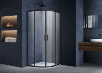 Душевой уголок Alpha VSQ-3AL900CLB, 900*900, черный, стекло прозрачное - Gidratop.ru изображение