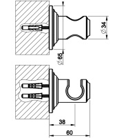 GESSI VENTI20 держатель фиксированный для душевой лейки, цвет хром - Gidratop.ru изображение