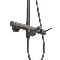 RELAX-CVD-GM Душевая стойка со смесителем и изливом, оружейная сталь - Gidratop.ru изображение