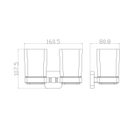Два стакана для зубных щеток с держателем WONZON & WOGHAND STILL, Хром (WW-6628) - Gidratop.ru изображение