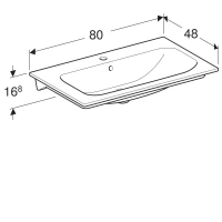 Раковина Geberit Renova Plan 122280000, 80 х 48 см, белая - Gidratop.ru изображение