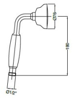 CZR-U-D1FC-01-Bi Ручной душ, ручка белая, исполнение хром - Gidratop.ru изображение