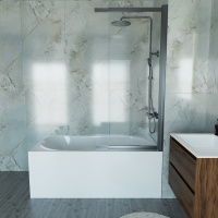 Ванна акриловая Vincea VBT-2A150-LG с ножками 1500*750*470, пристенная, цвет белый - Gidratop.ru изображение