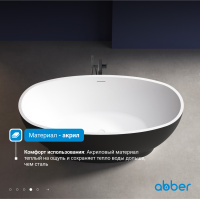 Акриловая ванна ABBER AB9207MB черная матовая - Gidratop.ru изображение