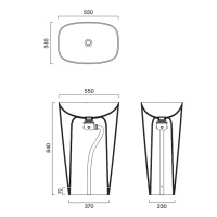 Catalano Green Раковина 55*38 отдельностоящая, слив в пол,  цвет белый глянцевый - Gidratop.ru изображение
