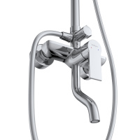 AURORA Душевая стойка со смесителем и изливом, хром AURORA-VSCM-CRM - Gidratop.ru изображение