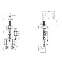 GESSI 316 MECCANICA смеситель для раковины, электронный, с кран-фильтром для регулировки температ и напора воды, выс излива 150 мм, цвет Black Metal B - Gidratop.ru изображение