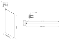 Душевая перегородка Walk-In VSW-7HA900CLB, 900*2000, черный матовый, стекло прозрачное - Gidratop.ru изображение