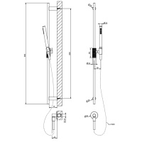 GESSI HABITO CESELLO душевой гарнитур с штангой, выводом воды, ручным душем и шлангом 1500 мм., цвет хром - Gidratop.ru изображение