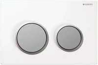 Кнопка Geberit Omega Type 20 115.085.KL.1, белая, матовый хром - Gidratop.ru изображение