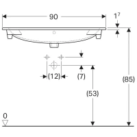Раковина Geberit Acanto 500.643.01.2, 90 см, без отверстия под смеситель, белая - Gidratop.ru изображение