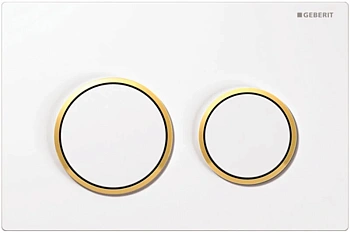 Кнопка Geberit Omega Type 20 115.085.KK.1, белая, золото