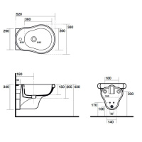 Биде подвесное 52х38см, с 1 отв. под смеситель, цвет: белый - Gidratop.ru изображение