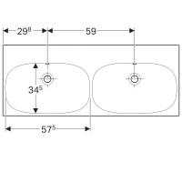 Раковина Geberit Acanto 500.628.01.2, 120 х 48,2 см, двойная, белая - Gidratop.ru изображение