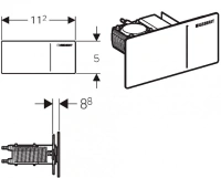 Клавиша Geberit Sigma Type 70 115.635.SI.1, белое стекло - Gidratop.ru изображение