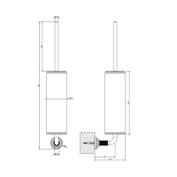 GESSI VENTI20 ершик для унитаза подвесной, цвет черный, фурнитура хром - Gidratop.ru изображение