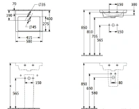 Раковина Villeroy&Boch Subway 3.0 43705001, 50 см, подвесная, альпийский белый - Gidratop.ru изображение