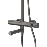 RELAX-CVD-GM Душевая стойка со смесителем и изливом, оружейная сталь - Gidratop.ru изображение