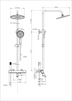 Душевая система с термостатом WONZON & WOGHAND The ONE, Белый матовый (WW-B3094-MW) - Gidratop.ru изображение
