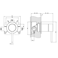 GESSI 316 внешняя часть встраиваемого смесителя, на 1/2, 1 источник, цвет: steel brushed - Gidratop.ru изображение