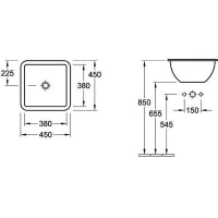 Раковина Villeroy&Boch Loop&Friends, 45 х 45 см, на столешницу, альпийский белый, 615620 - Gidratop.ru изображение