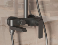 Душевая стойка VSFS-413GM с изливом, вороненая сталь - Gidratop.ru изображение