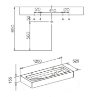 Раковина Keuco Edition 300 30370 310002 125х52,5 см двойная на 1 отверстие - Gidratop.ru изображение
