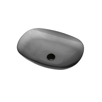 Раковина прозрачная Vincea VBS-6T12B, 540*360*150, накладная, цвет черный - Gidratop.ru изображение