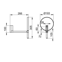 Косметическое зеркало Keuco Plan 17649170002, 19 см, с увеличением, цвет алюминий - Gidratop.ru изображение