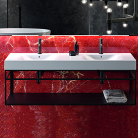 Раковина 140х45 см, 1 отв., подвесная, цвет: белый - Gidratop.ru изображение