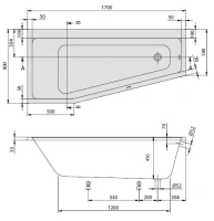 Ванна Villeroy&Boch Subway UBA178SUB3LIV-01, 170 х 80/50 х h45 см - Gidratop.ru изображение