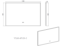 Зеркало LED VLM-4F120BG-2 1200х800 c сенсорным выключателем, антизапотевание, брашированное золото - Gidratop.ru изображение