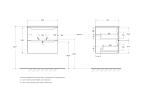 ETNA База под раковину подвесная с двумя выкатными ящиками, с доводчиками, Bianco Lucido, 600x455x500, ETNA-600-2C-SO-BL-P - Gidratop.ru изображение
