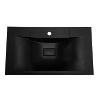 Раковина из искусственного камня, чёрная, 800x450x150, BB800/450-LV-ART-PR-NERO - Gidratop.ru изображение