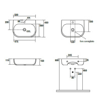 Раковина 50х45 см, 1 отв., подвесная/накладная, цвет: белый глянцевый - Gidratop.ru изображение
