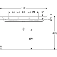 Раковина Geberit Xeno2, без отверстия под смеситель, 120 см - Gidratop.ru изображение