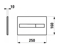 Смывная клавиша Laufen Installation System LIS 8.9566.1.004.000.1, двойной смыв, хром - Gidratop.ru изображение
