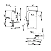 Смеситель Keuco Edition 400 51502030000 для раковины, с донным клапаном, цвет бронза шлифованная - Gidratop.ru изображение