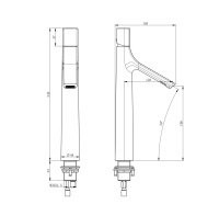 Смеситель для раковины высокий WONZON & WOGHAND The ONE, Темный графит (WW-H1011-BGG) - Gidratop.ru изображение