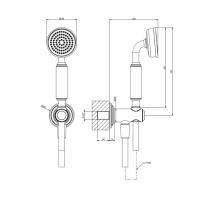 GESSI VENTI20 комплект для душа с ручным душем, шлангом 1500 мм., держателем с подводом воды, цвет Brass PVD - Gidratop.ru изображение